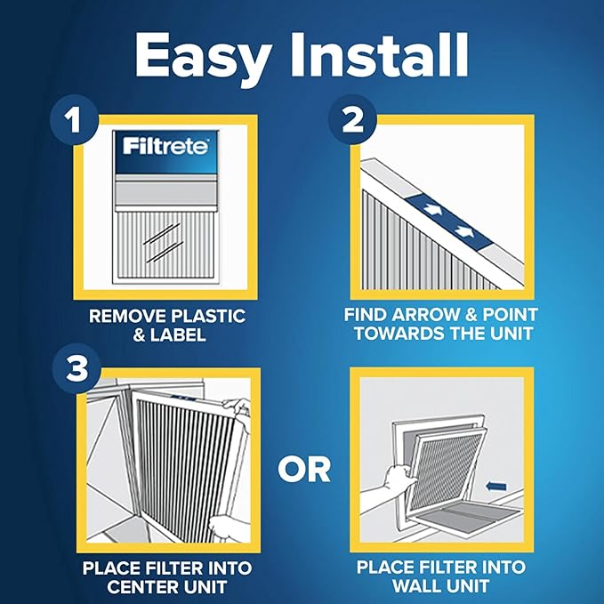 Filtrete 18x30x1 AC Furnace Air Filter, MPR 700, MERV 8, Tough on Pollen, Easy on Airflow, 3-Month Pleated 1-Inch Electrostatic Air Cleaning Filter, 4-Pack (Actual Size 17.81 x 29.81 x 0.81 in)