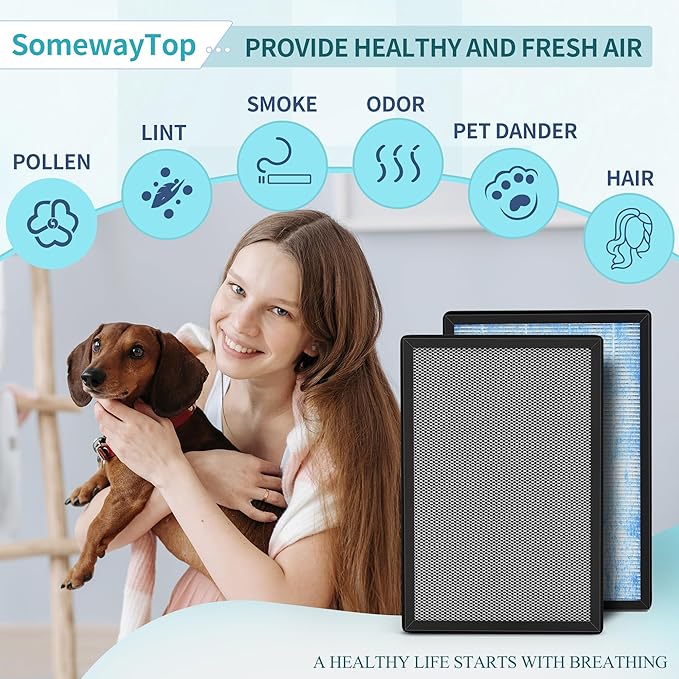 [3 SETS] 8L HEPA Replacement Filter Set Compatible with Okaysou Airmax 8L Air Filters, 3-Stage Airmax 8L Filter, True and Blue Ultra-Filter Carbon Pre-filter Air Cleaner for Home