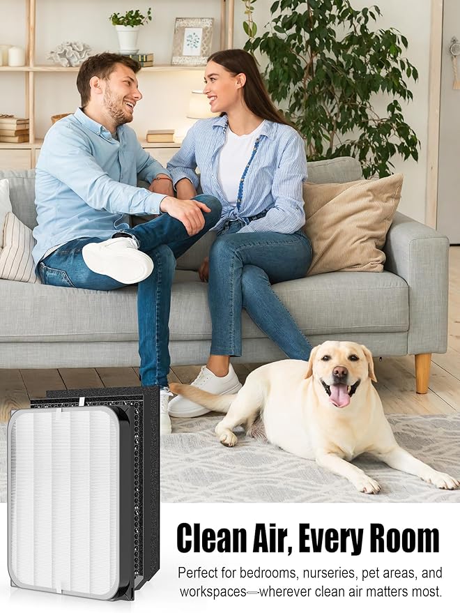 3500 Replacement Filter Compatible with Air Doctor AD3000 AD3500 AD3500i Version Air Purifiers – 1 Premium Filter + 2 Carbon Filters + 4 PreFilters – Compare to Part #ADF3001 ADF3002 ADF3003 ADF3010
