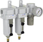 PneumaticPlus SAU430-N06DG-MEP Three Stage Air Drying System Particulate Air Filter, Coalescing Filter, Air Pressure Regulator Combo 3/4" NPT - Metal Bowl, Auto Drain, Bracket, Gauge