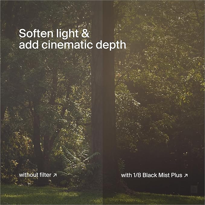 Urth 62mm Magnetic Ethereal Black Mist ⅛ Diffusion Lens Filter (Plus+) - Cinematic Effect, 20-Layer Nano-Coated Light Dispersing Particles