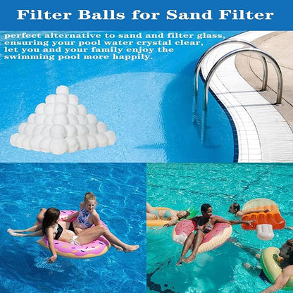 3 lbs Pool Filter Ball, for Swimming Pool Sand Filter, Lightweight Reusable Eco-Friendly Fiber Filter Ball, Replaces 100 lbs Pool Filter Sand (3 lbs)