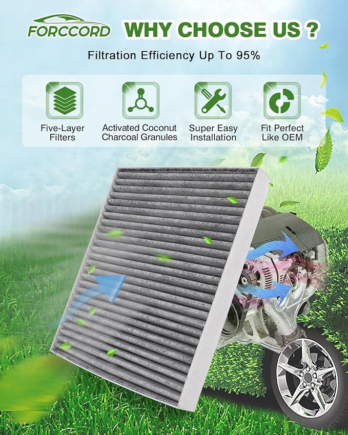 1Pcs HEPA Cabin Air Filter and 1Pcs Engine Air Filter Fit for Palisade 2020 2021 2022 2023 2024 2025 2026 Replacement CA11943 97133-S8000 HAC-46207LB Accessories