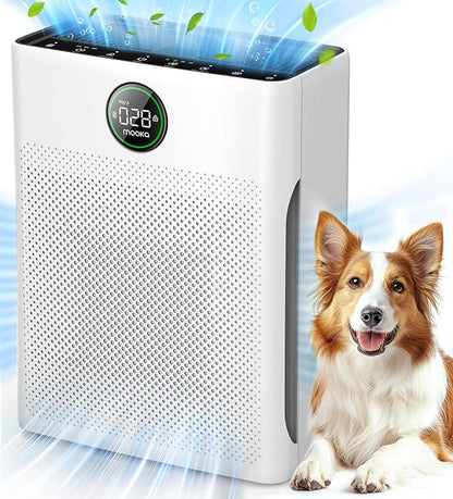 2 Pack MOOKA PR1 Pet Mode Genuine Air Purifier Replacement Filter, H13 True HEPA Air Purifiers for Home Large Room up to 2200sq.ft, Removes Pollen Dander Smoke Pet Hair Dust
