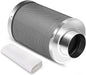 iPower 4 Inch Air Carbon Filter Smellines Control with Premium Australia Activated Charcoal, Reversible Flange for Inline Fan, Indoor Grow Tent, Hydroponics, Prefilter Included, Silver
