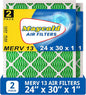 Maycold 24x30x1 MERV 13 Furnace Air Filter (2-Pack), High-Performance HVAC AC Filters for Home Use, Actual Size: 23.7" x 29.7" x 0.75", Individually Wrapped in Plastic