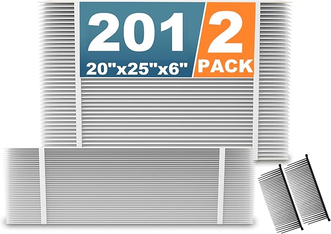 201 Replacement Furnace Filter Compatible with Aprilaire 2200, 2250, Space Gard 2200 Whole House Air Cleaner Purifiers, MERV 10, 2 Pack 20x25x6 Air Filters and 2 Pack Pleat Spacers