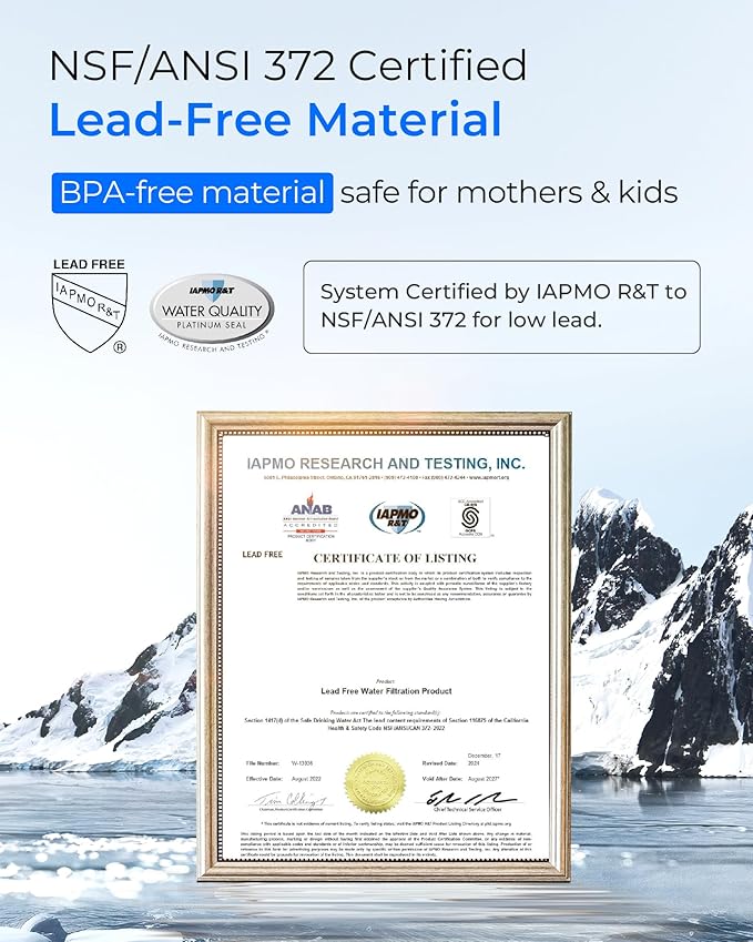 Waterdrop 2 Stage Whole House Water Filter System, with Carbon and Sediment Filter, Highly Reduce Lead, PFAS and Heavy Metals, Taste, 5-Stage Filtration, WD-WHF21-PBL, 1" Inlet/Outlet