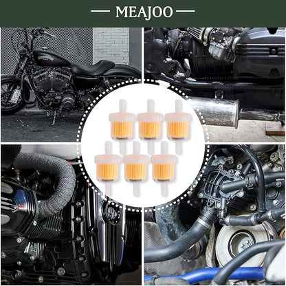 6PCS 1/4 Inch Gas Inline Fuel Filters, with magnet, Universal for Stratton Small Engine, Kohler, Kawasaki, Birggs, John Deere, Gasoline Generator Lawn Mower Motorcycle