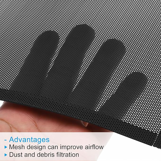 PATIKIL 4"x12" Magnetic Vent Cover, 6 Pack Floor Wall Air Registers Cover Strong Magnet Vent Screen Mesh for Blocking Hair Dust Debris, Black