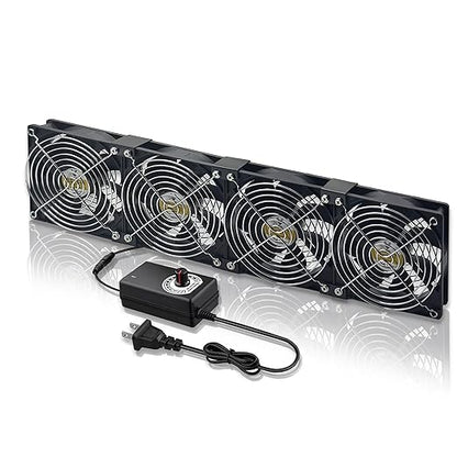 Big Airflow Computer Fan, 4 x 120 mm x 25 mm Brushless Axial Cooling Fan, AC 100V - 240V Speed Control Fan, for Cabinet Computer Case Chassis Server Workstation Amplifier Greenhouse Cooling DIY(4)