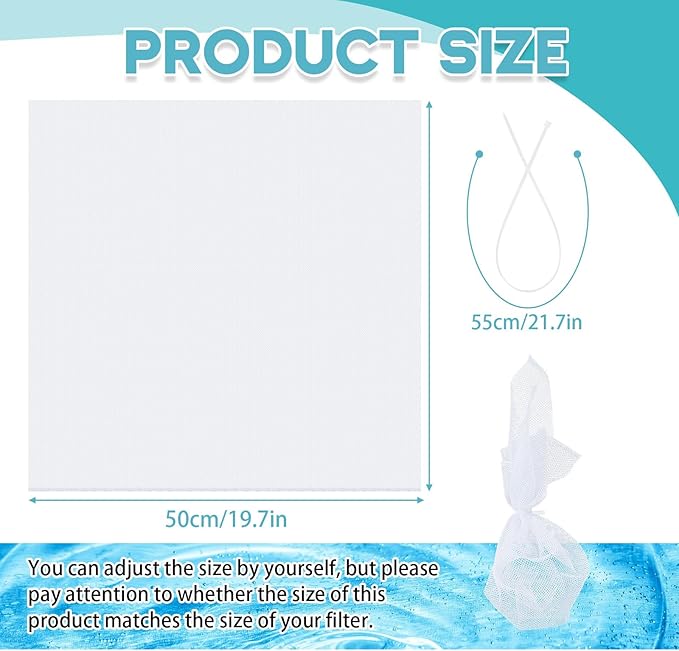 2 Sets 19.7 x 19.7 Inch Swamp Cooler Pump Swamp Cooler Filter Mesh Pump Basket Filter Screen with Cable Zip Ties(White)