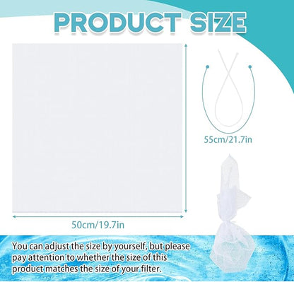 2 Sets 19.7 x 19.7 Inch Swamp Cooler Pump Swamp Cooler Filter Mesh Pump Basket Filter Screen with Cable Zip Ties(White)