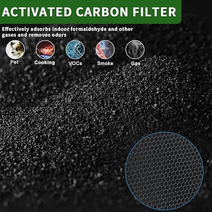 BioGS 2.0 Filter Kit Compatible with Rabbit Air BioGS 2.0 Ultra Quiet Air Cleaner Purifi-er, for Model SPA-550A and SPA-625A, Includes Carbon and Filter