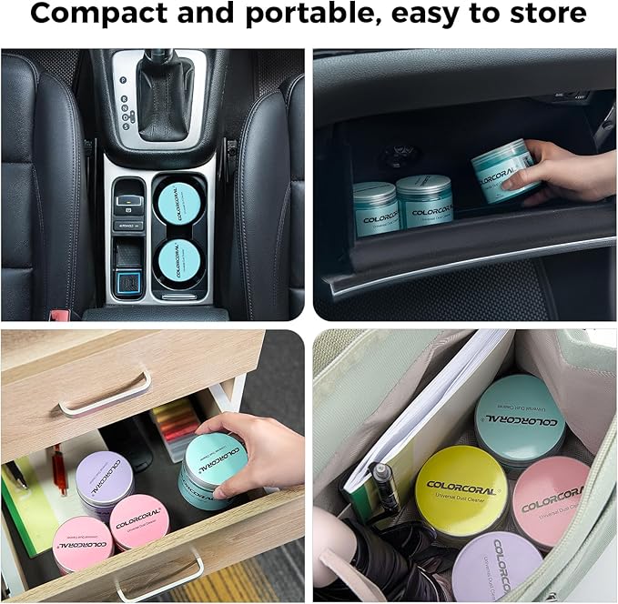 COLORCORAL Cleaning Gel for Car Universal Gel Cleaner Auto Detailing Car Vent Keyboard Cleaning Putty Car Interior Cleaner Dashboard Dust Remover Putty Auto Duster Cleaning Kit 160G - Rose Red
