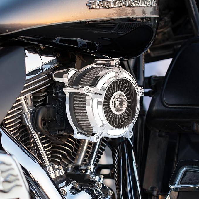 Air Filter Cleaner for Harley Davidson Softail Touring Street Road King Glide Trike for Harley Davidson Air Intake Filters for Touring 08-16, Softail 16-17 Grey