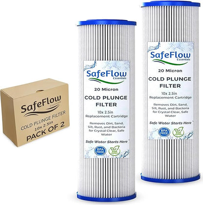 10in Ice Bath Chiller Filters 20 Micron 10" x 2.5" Water Filter Replacement Cartridge – Fits Ice Pod Cold Plunge Water Chiller, Cold Plunge Filters, Water Filter for Cold Plunge