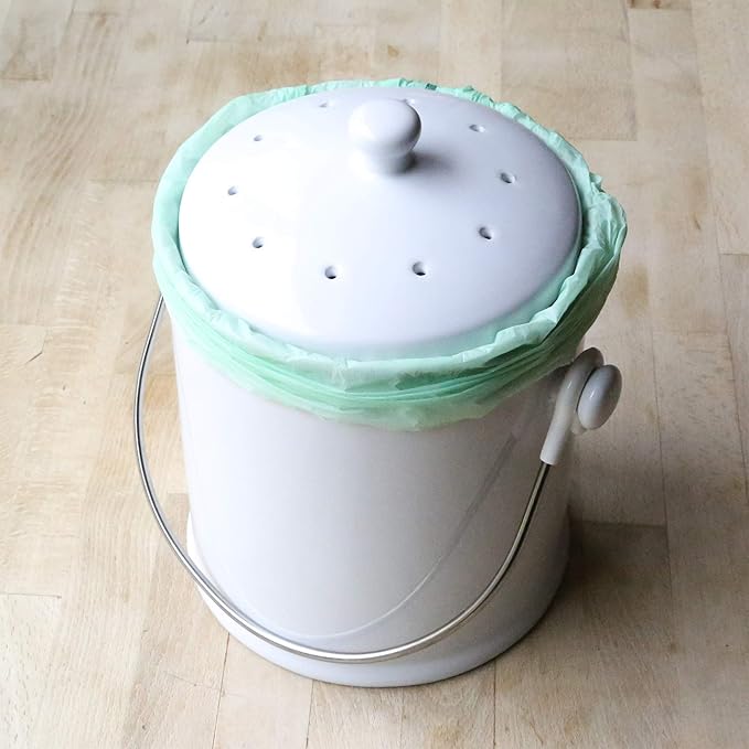 Natural Home 1-Gallon Ceramic Compost Bin with Filter