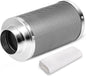 iPower 4'' Air Carbon Australia Virgin Charcoal, Pre-Filter Included Reversible Flange 4" x 14", Smelliness Control for Grow Tent, 4"X14", Inline Duct Fan, Odor Scrubber, Silver