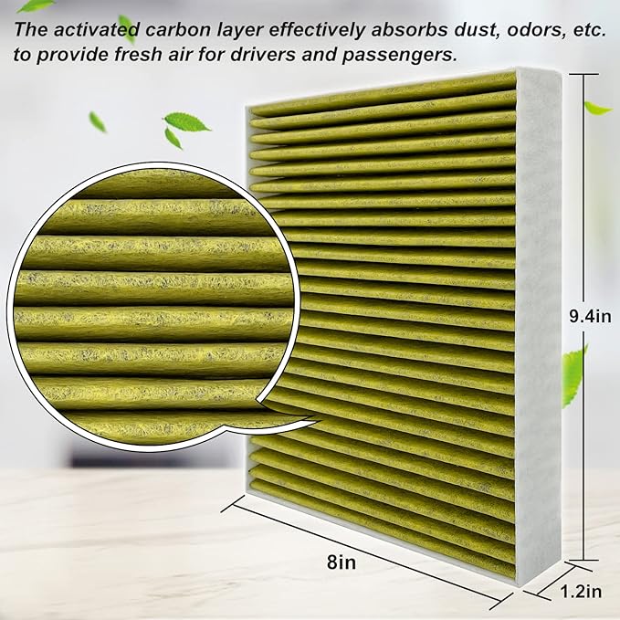 2PCS Capume Cabin Air Filter Replacement for CF11966, Sierra 1500 2019-2025, Silverado 1500 2019-2025, Yukon 2021-2025, Equinox 2018-2025, Blazer 2019-2025