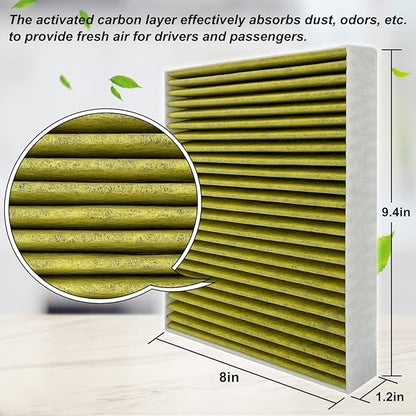 2PCS Capume Cabin Air Filter Replacement for CF11966, Sierra 1500 2019-2025, Silverado 1500 2019-2025, Yukon 2021-2025, Equinox 2018-2025, Blazer 2019-2025