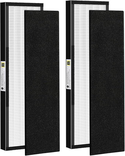 2 Pack FLT4825 True HEPA Fil-ter B Replacement with Activated Carbon Pre-Filters Compatible with Air Puri-fier AC4825 AC4300 AC4800 AC4900 AC4850, Black