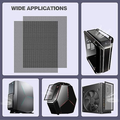 MoKo 400x300mm DIY PC Case Dust Mesh Filter, [2 Pack] PVC Dustproof Magnetic Dust Filter Cover, PC Mesh Grill with Magnetic Frame Strip Computer Cooler Fan Dust Filter for Computer PC Case, Black