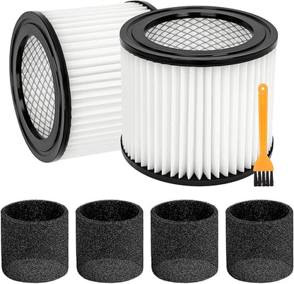 2 Pack 90398 Replacement Filter Compatible with Shop Vac 903-98 90398 9039800 903-98-00 Type AA Cartridge Vacuum Filter Fits Most Shop Vac 4 Gallon and Less Wet/Dry Vacuum