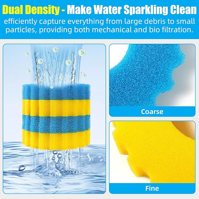 AQUANEAT Replacement Sponge Filter Media Pad Compatible With VIVOHOME/VEVOR/VIVOGROW 1580/1840 GPH or SUNSUN CPF-2500/3500 Pressure Pond Filter for Koi Fish