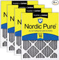 Nordic Pure 16x20x1 (Actual Size: 15 1/2 x 19 1/2 x 3/4) Furnace Air Filters MERV 10 Pleated Plus Carbon 4 Pack