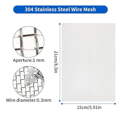 8 Pack 6×8 Inch Wire Mesh Screen, 20 Mesh Stainless Steel Mesh, Durable and Rust Resistant Metal Mesh Screen for DIY Projects, Vent, Garden, Cage, Window Screen, Filter Mesh