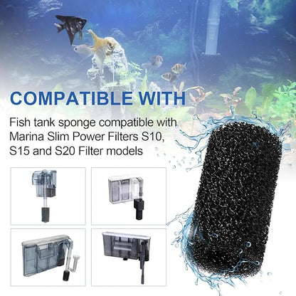Pre Filter Sponge for Aquarium Shrimp Fry Fish Tank Filter Intake for Marina S10, S15 and S20 Filter,Imagitarium Replacement Filter Foam Cover Aquarium Filter Media Protects Baby Fish & Shrimp-8Pack
