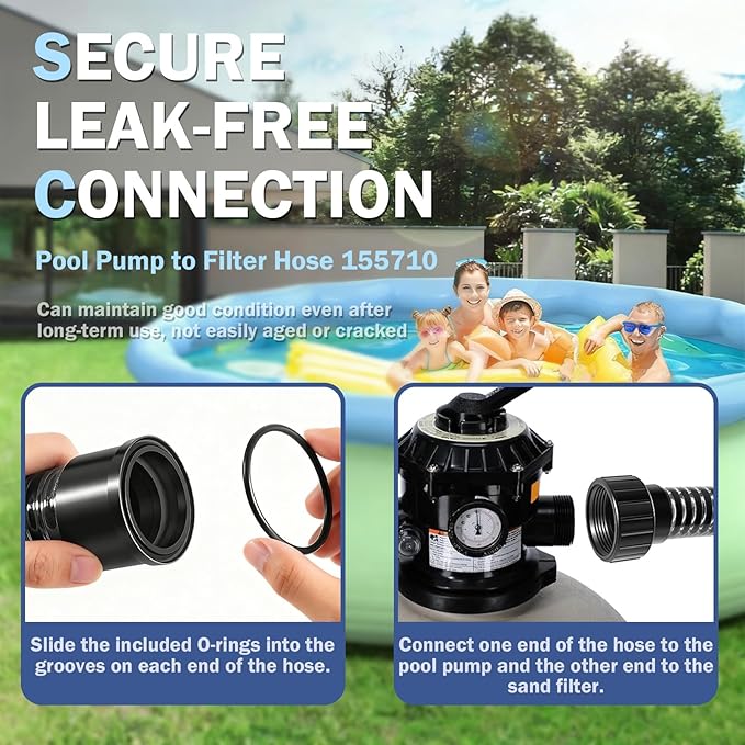 155710 Pool Pump to Filter Hose Assembly for Pentair Sand Dollar and Sta-Rite Cristal-Flo II Pool Compatible with 1.5 x 30 Inch Pool and Spa Sand Ground Pool