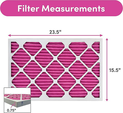 Colorfil 16x24x1 Air Filter (4-Pack) | Made in the USA | Color Changing | Remove Cat and Dog Odor | MERV 8 for Pet Hair Dander and Dust | 15.5"x23.5"x0.75" Exact Size
