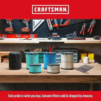 CRAFTSMAN CMXEVBE17656 20 Gallon 6.5 Peak HP Wet Dry Vac with Cart, Heavy-Duty Shop Vacuum Wet and Dry with Fine Dust Filter, Dust Bag, Hose and Attachments for Shop, Garage, Jobsite Cleaning
