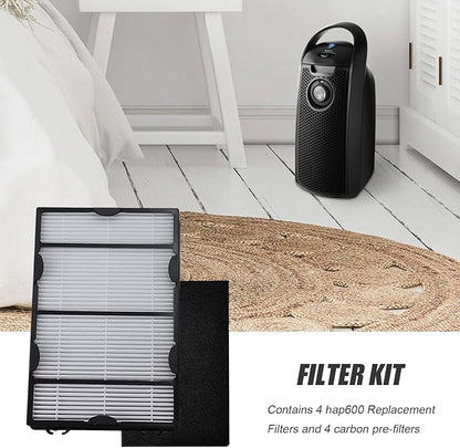 4Pcs HAPF600 HEPA Replacement Filters Kit Replacement for Holmes HAP615 HAP625 HAP725 HAP750 Air Purifier Filter B