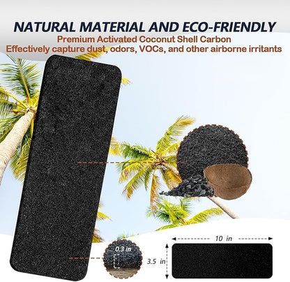 Ceiling Fan Filters for Blades, 5Pcs Activated Coconut Shell Carbon Ceiling Fan Air Purifier Pads, Easily Sticks Unscented Air Filters for Common Household Contaminants