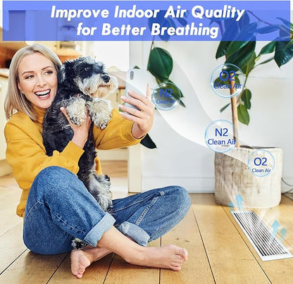 Air Vent Filter Kit - 14" x 120" Cut to Fit Air Filter Materials MERV 8 Electrostatic Media Roll for Home Floor, Ceiling, AC, HVAC, RVC Furnace Vents, With 48PCs Adhesive Hook Tape