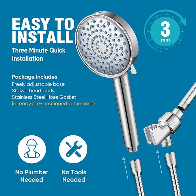 Cobbe Filtered Shower Head with Handheld, High Pressure 7-mode Showerhead with Filters for Hard Water - Remove Chlorine - Reduces Dry Itchy Skin, Patented Paddle Shift Design, Chrome