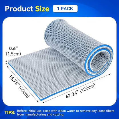 Borlech 8-Layer Fast-Acting Aquarium Filter Pad - Cut-to-Size Aquarium Floss Media for Fish Tank, Pond, Sump - Fast Water Polishing in Hours (47.24"x15.75"x0.6")