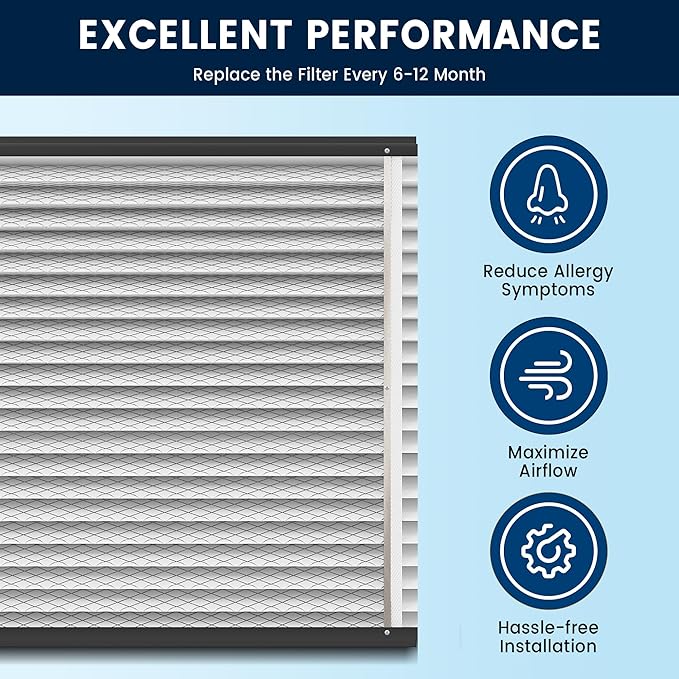 413 Replacement Filter Compatible with April-Aire Whole House Air Purifiers Model 1410, 1610, 2410, 2416, 3410, 4400,16x25x4 MERV 13 Pleated HVAC AC Furnace Filter,2 Pack