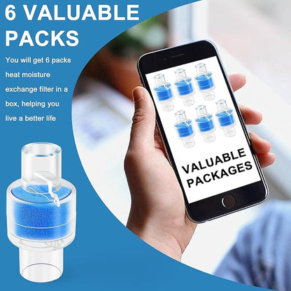 Update Packaging Universal Heat Moisture Exchanger/Exchange Filter Replacement for Z1, Z2 HME Humidification Solution Filter Fit 22mm Diameter Tubing-6 Pack, Individually Sealed Packaging LUXRILIX
