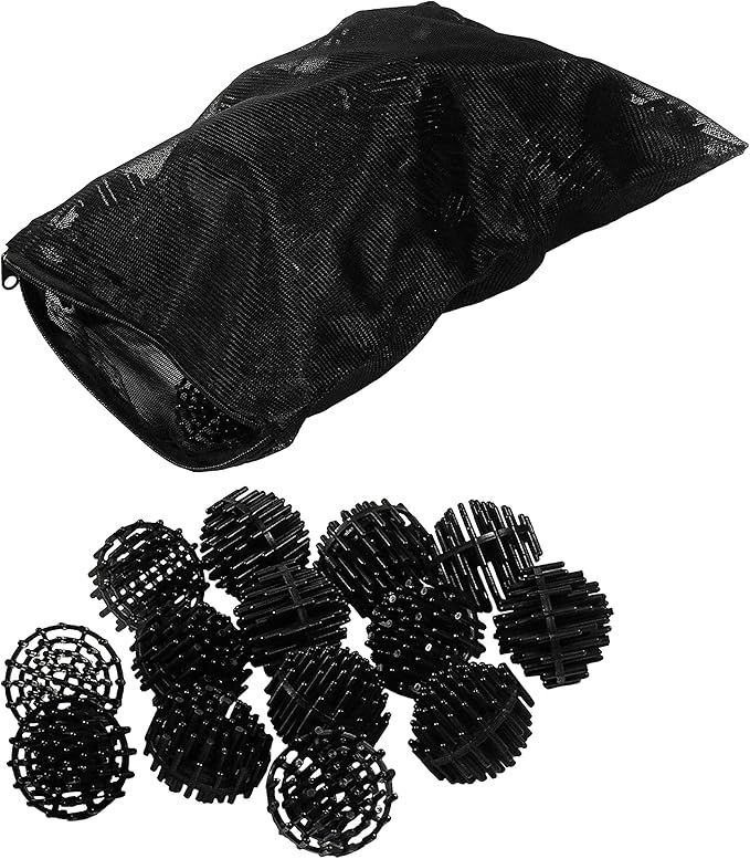 HQRP 50 pcs Bio Balls Filter Media 1.5 Inch - Large Bio Ball for Aquarium, Pond, Waterfall, Fountain Filter Media in Mesh Bag with Zipper