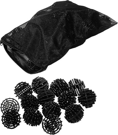 HQRP 50 pcs Bio Balls Filter Media 1.5 Inch - Large Bio Ball for Aquarium, Pond, Waterfall, Fountain Filter Media in Mesh Bag with Zipper