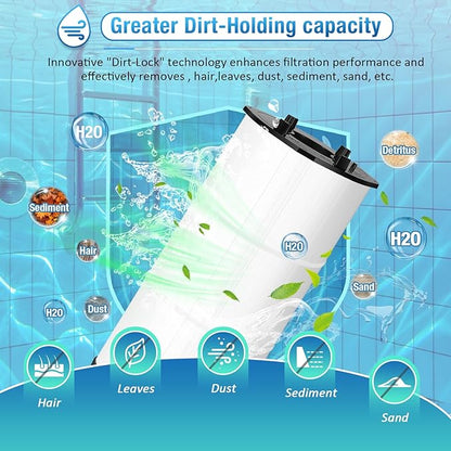 1 Pack 27002-0300S Pool Filter Replacement, Compatible with Sta-Rite 27002-0300S System 2 Modular Media PLM300 Pool and Spa D.E. Filter,300 ft² Filtration Area,2 Air Release Assemblies