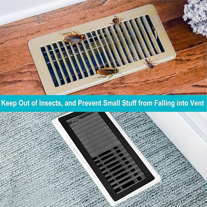 Magnetic Vent Covers for Home Floor 4Pack, Upgrated 4x10 Inch Strong Magnet PVC Floor Register Cover, Air Vent Screen Trap for Wall Ceiling Floor, AC Vent Mesh Screen Debris Hair Filters