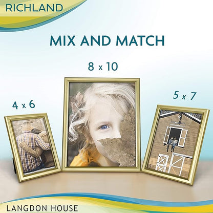 Langdon House 8x10 Picture Frames Set (Gold, 6 Pack) Distinguished Edging for Classic Style, Richland Collection