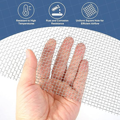 uxcell 6 Mesh 79" x 12" Woven Wire Mesh, 304 Stainless Steel Air Vent Filter Screen, Window Screen Mesh for DIY Projects Vents Cover Filtration Animals Fence