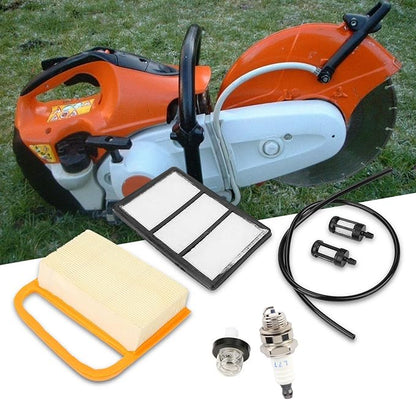 Air Filters Set for TS410 TS420 Concrete Cutoff Chop Saw Parts Replace Kit with Fuel Filter and Bulb Auxiliary Filter Spark Plug