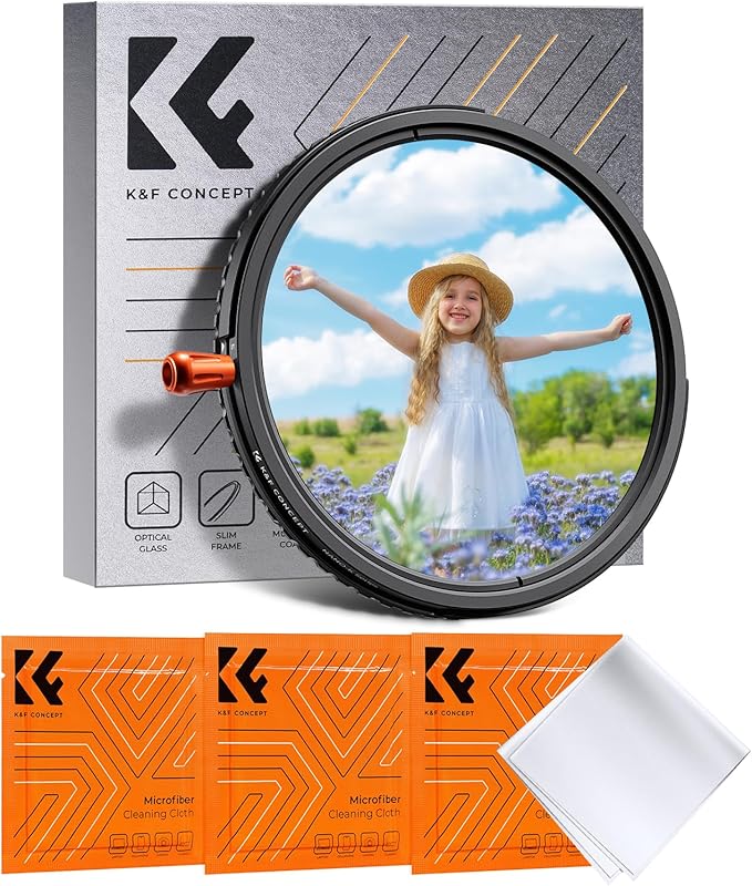 K&F CONCEPT 72mm Black Diffusion Mist Effect 1/4 & Variable ND2-32(1-5 Stops) & Circular Polarizing Filter CPL-in 1 Lens Filter with 18 Multi-Coatings for Camera Lenses (K-Series)